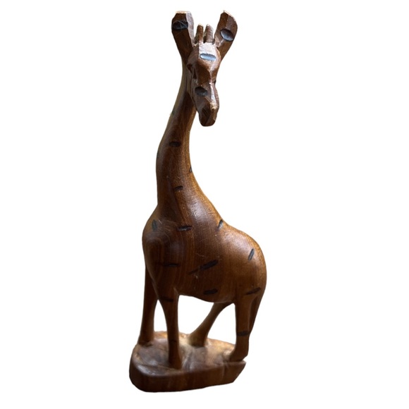 Other - Hand Carved African Giraffe Figurine Wood Kenya